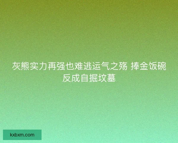 灰熊实力再强也难逃运气之殇 捧金饭碗反成自掘坟墓
